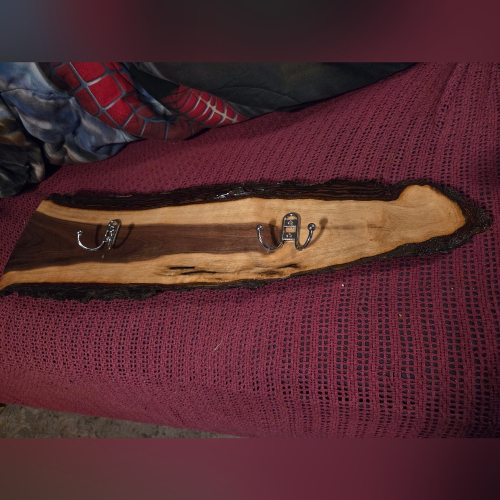 Rustic Wood Wall Hook Rack